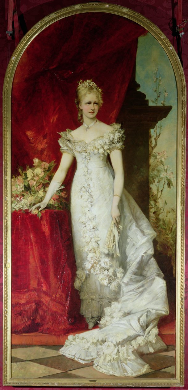 Princesa herdeira Stephanie da Bélgica, consorte do príncipe herdeiro Rodolfo da Áustria (1858-89) de Hans Makart