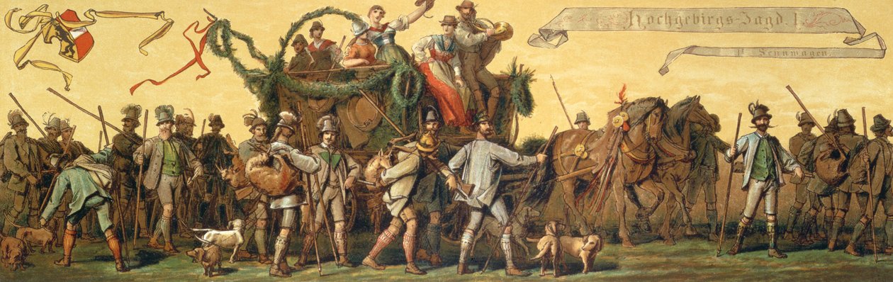 Procissão de homenagem em honra do imperador Franz Joseph I da Áustria (1830-1916) de Hans Makart