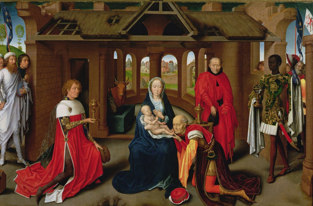Adoração dos Magos, painel central do Tríptico da Adoração dos Magos, c.1470-72 de Hans Memling