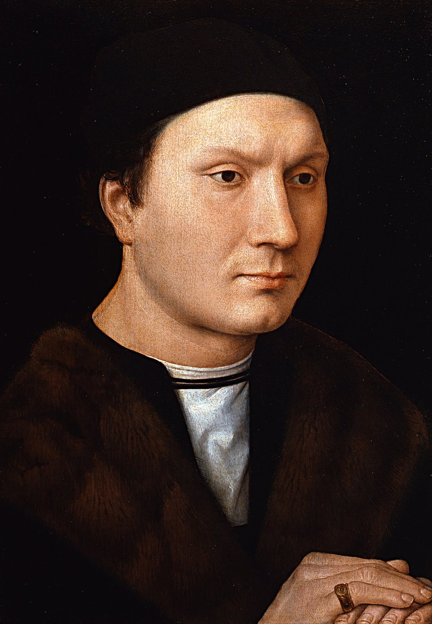 O homem com a letra de Hans Memling