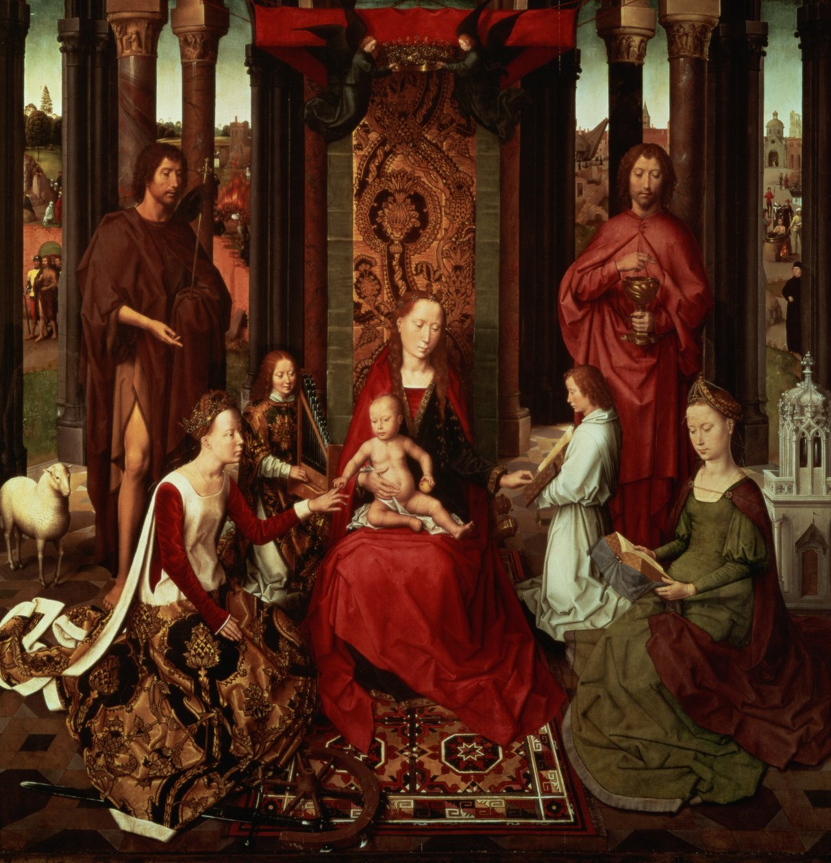 Casamento Místico de Santa Catarina e Outros Santos de Hans Memling