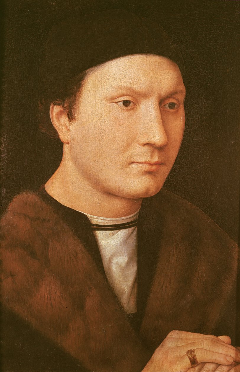 Retrato de um homem desconhecido, c.1480-90 (óleo sobre madeira de carvalho) de Hans Memling
