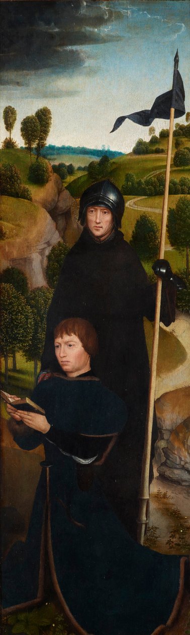 Jovem em oração com São Guilherme de Maleval de Hans Memling