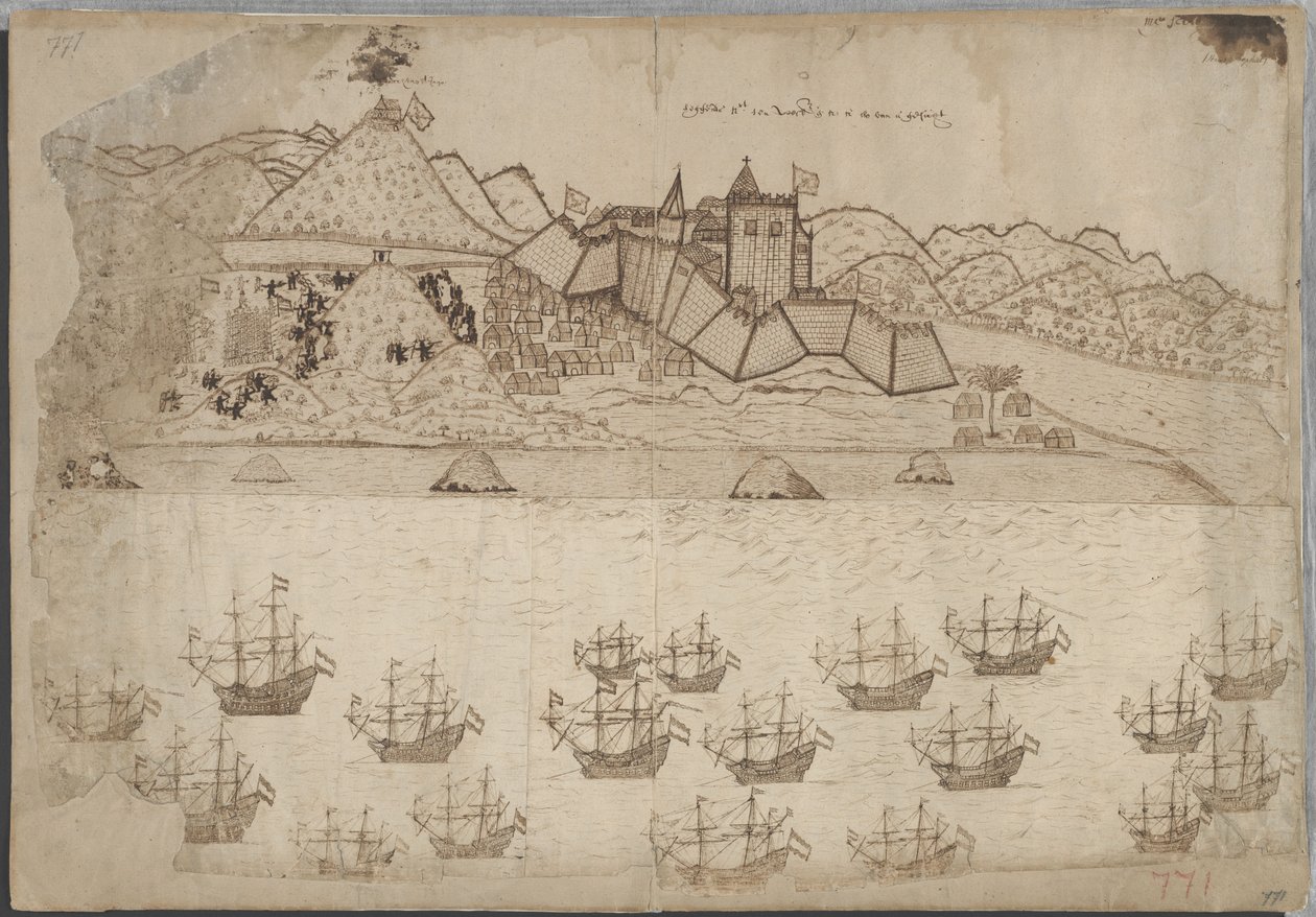 Vista do forte e do discurso de Elmina de Hans Propheet