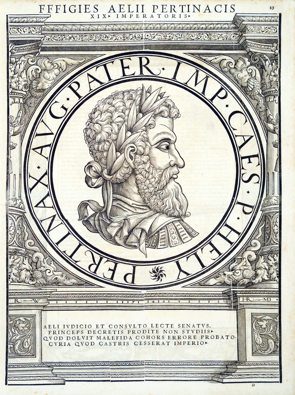 Aelius teimoso, dos imperadores romanos de leste e oeste mais verdadeiras imagens de moedas antigas, gravura por Rudolph Wyssenbach, impressa por Andreas Hamberger, Zurique de Hans Rudolf Manuel Deutsch