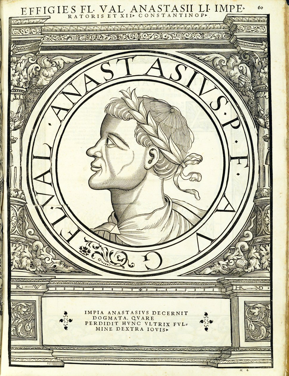 Gregory 1, do comandante geral dos Roman Leste e Oeste mais verdadeiras imagens de moedas antigas, gravura por Rudolph Wyssenbach, impressa por Andreas Gessner, Zurique de Hans Rudolf Manuel Deutsch