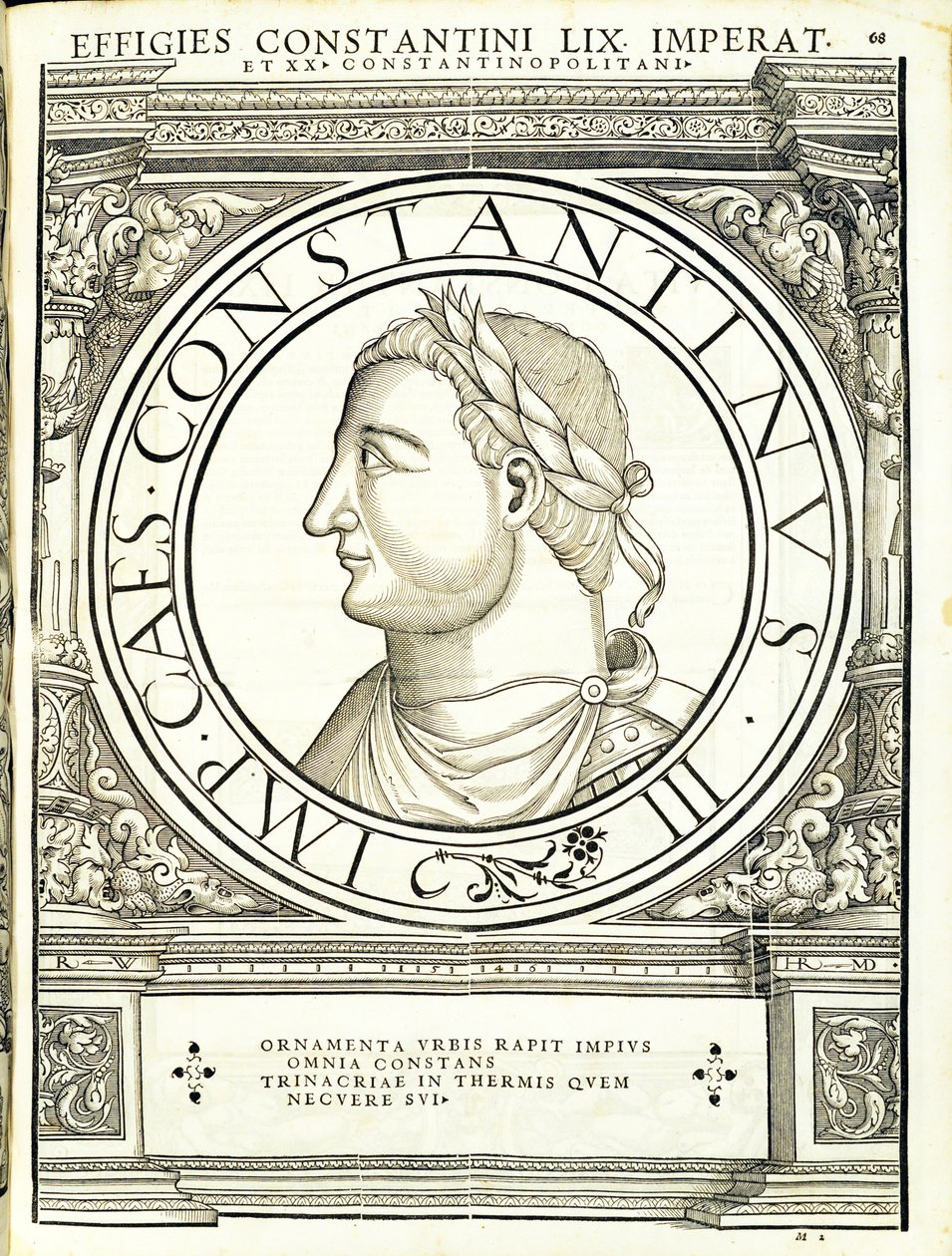 Consistindo em, a partir do general comandante das Roman Leste e Oeste mais verdadeiras imagens de moedas antigas, gravura por Rudolph Wyssenbach, impressa por Andreas Gessner, Zurique, 15 de Hans Rudolf Manuel Deutsch