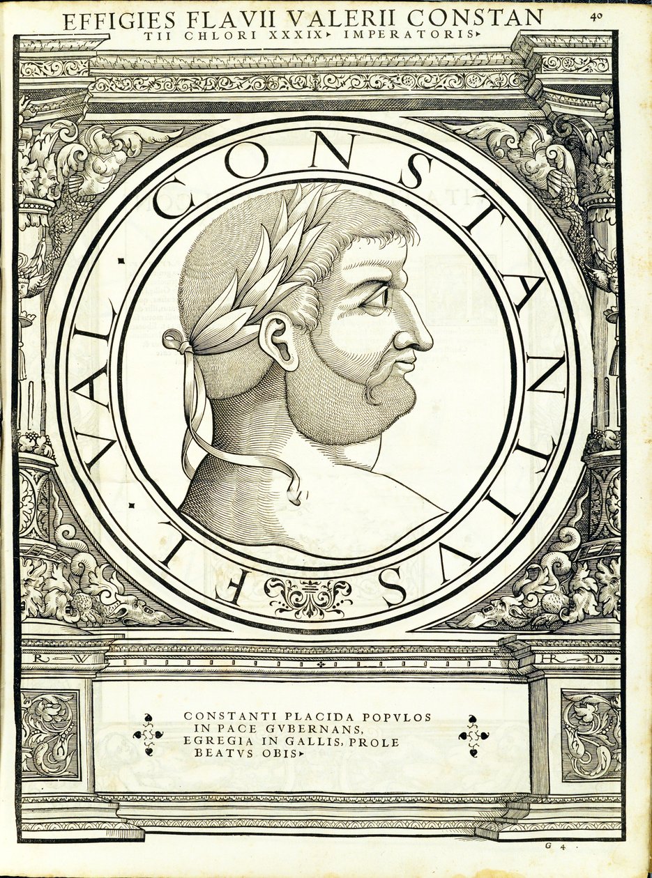 Grande permanentemente, do comandante geral da Roman leste e oeste mais verdadeiras imagens de moedas antigas, gravura por Rudolph Wyssenbach, impressa por Andreas Hamberger, de Hans Rudolf Manuel Deutsch