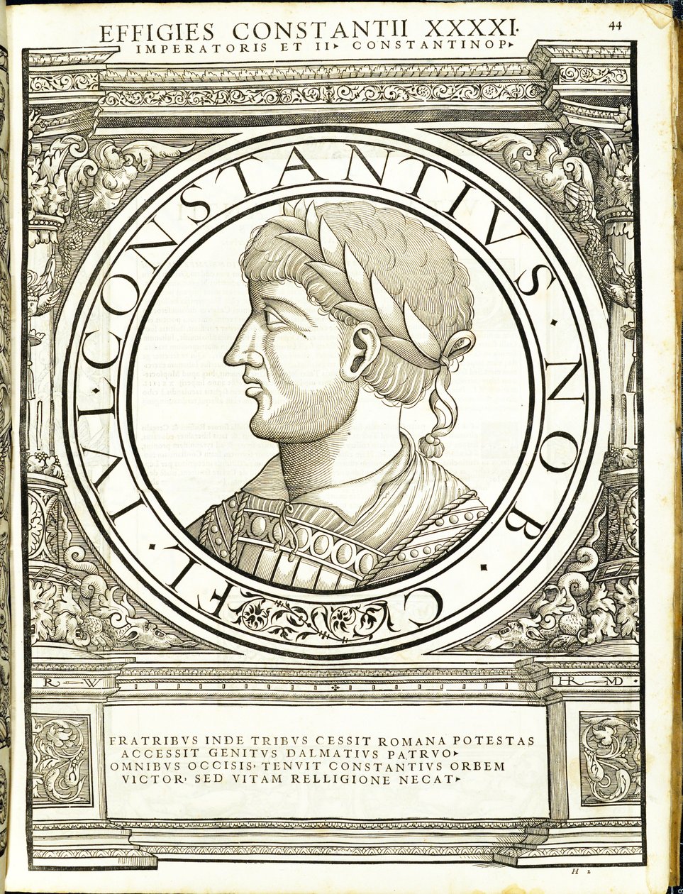 2 permanentemente, desde o general comandante das Roman Leste e Oeste mais verdadeiras imagens de moedas antigas, gravura por Rudolph Wyssenbach, impressa por Andreas Hamberger, Zuri de Hans Rudolf Manuel Deutsch