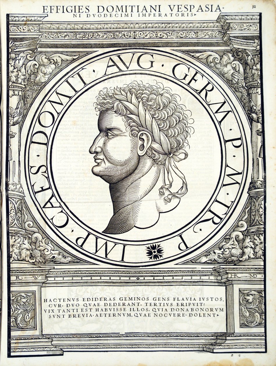 Clement, de um imperadores romanos de leste e oeste mais verdadeiras imagens de moedas antigas, gravura por Rudolph Wyssenbach, impressa por Andreas Gessner, Zurique, 15 de Hans Rudolf Manuel Deutsch