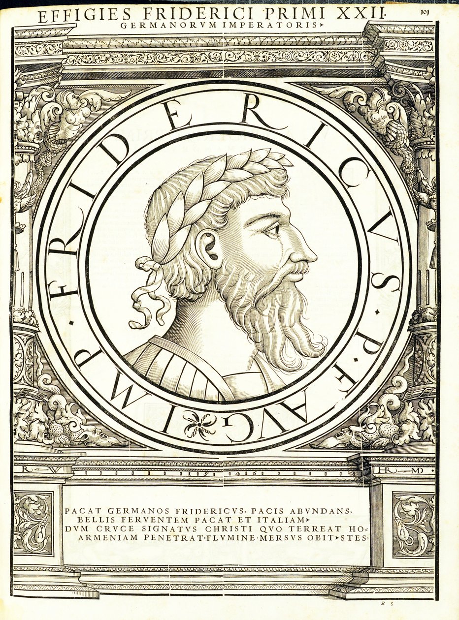Frederick 1, do comandante geral dos Roman Leste e Oeste mais verdadeiras imagens de moedas antigas, gravura por Rudolph Wyssenbach, impressa por Andreas Gessner, Zurique de Hans Rudolf Manuel Deutsch