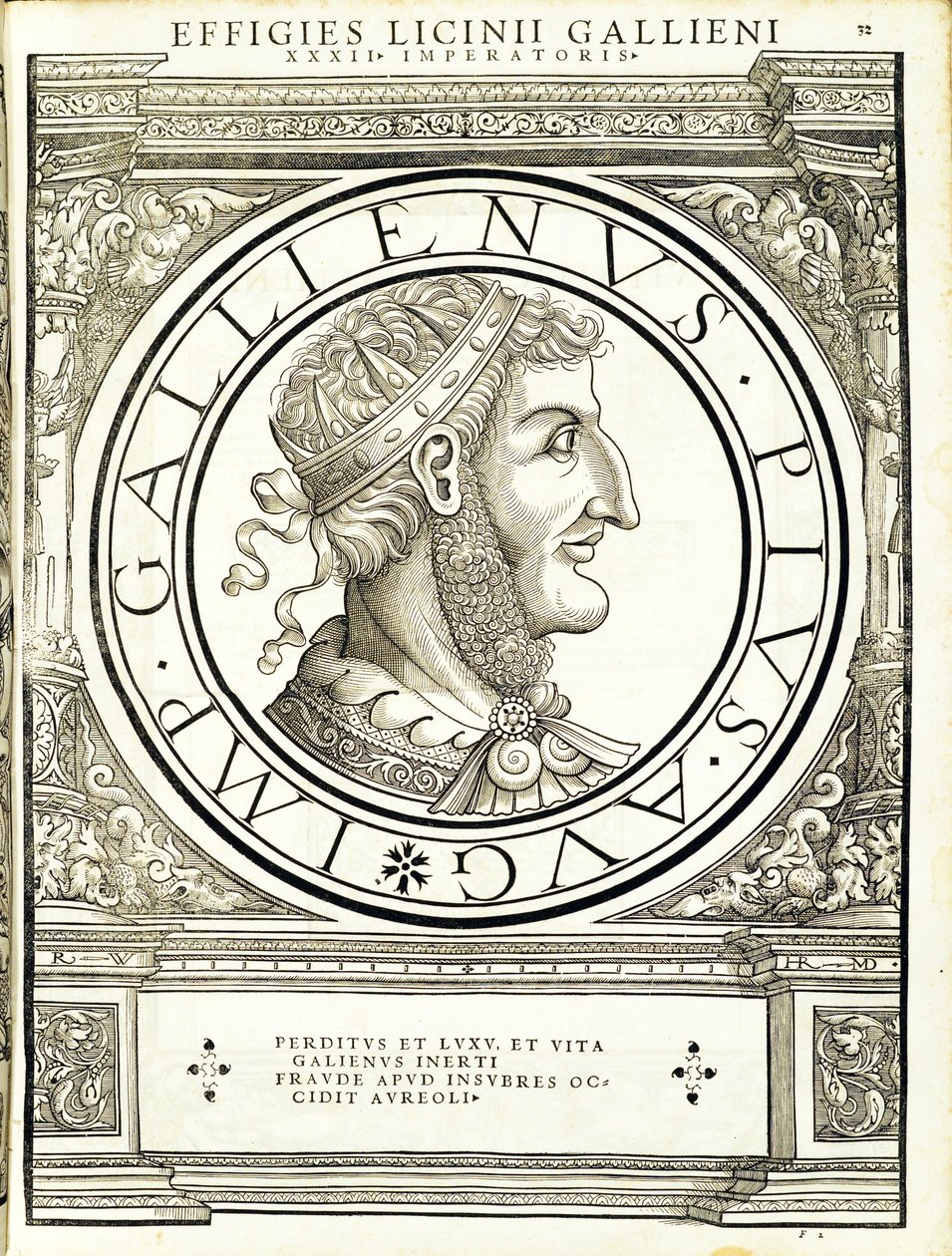 Galiano, do comandante geral dos Roman Leste e Oeste mais verdadeiras imagens de moedas antigas, gravura por Rudolph Wyssenbach, impressa por Andreas Gessner, Zurique, 1 de Hans Rudolf Manuel Deutsch