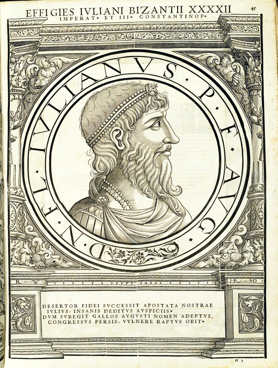 Iulanus impertinente, do comandante geral dos Roman Leste e Oeste mais verdadeiras imagens de moedas antigas, gravura por Rudolph Wyssenbach, impressos por Andreas Gessner, Z de Hans Rudolf Manuel Deutsch