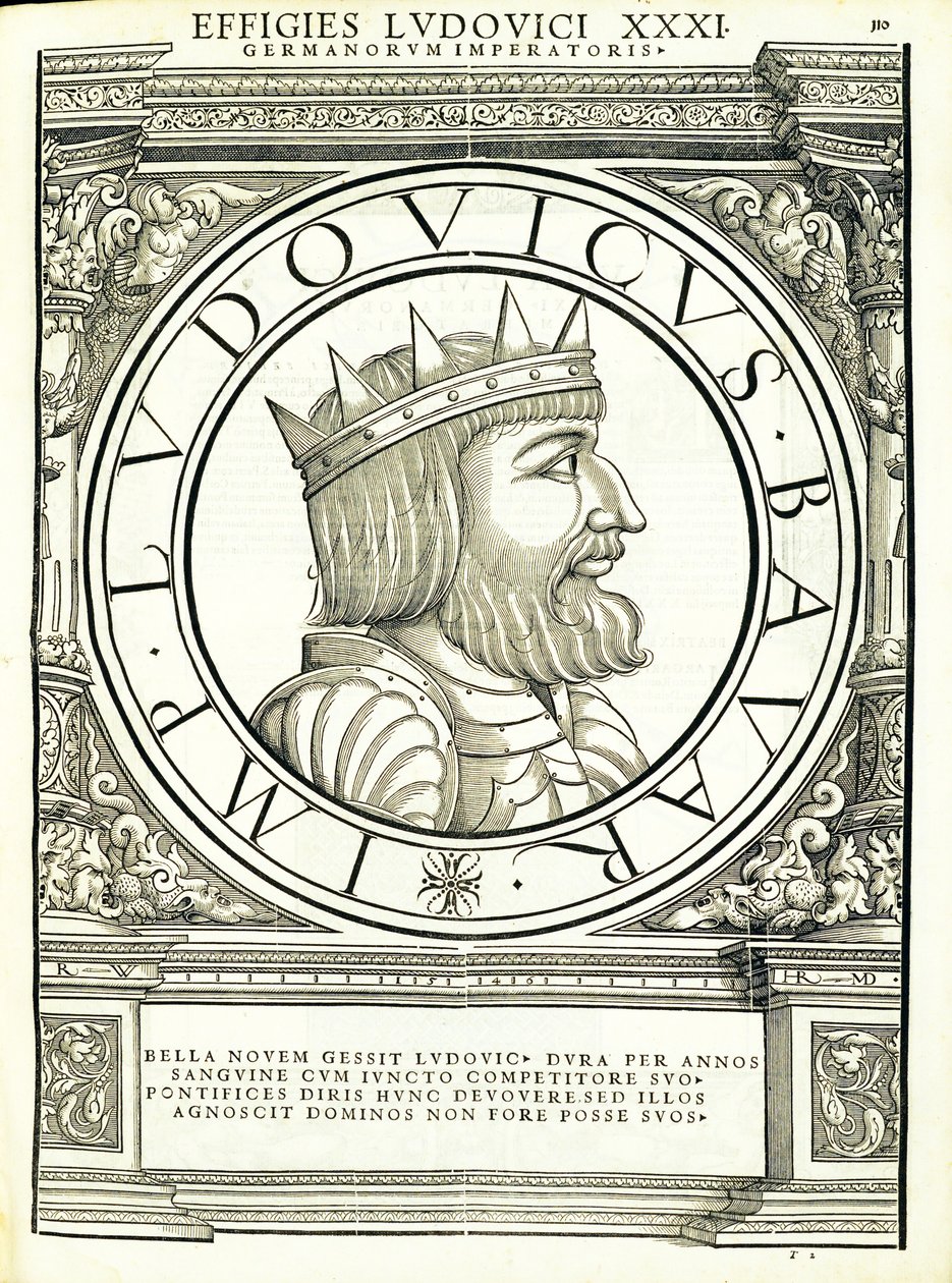 Louis 4, do comandante geral dos Roman Leste e Oeste mais verdadeiras imagens de moedas antigas, gravura por Rudolph Wyssenbach, impressa por Andreas Gessner, Zurique de Hans Rudolf Manuel Deutsch