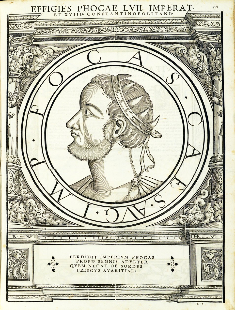 Seals, de um imperadores romanos de leste e oeste mais verdadeiras imagens de moedas antigas, gravura por Rudolph Wyssenbach, impressos por Andreas Gessner, Zurique, 1559 Internacional de Hans Rudolf Manuel Deutsch
