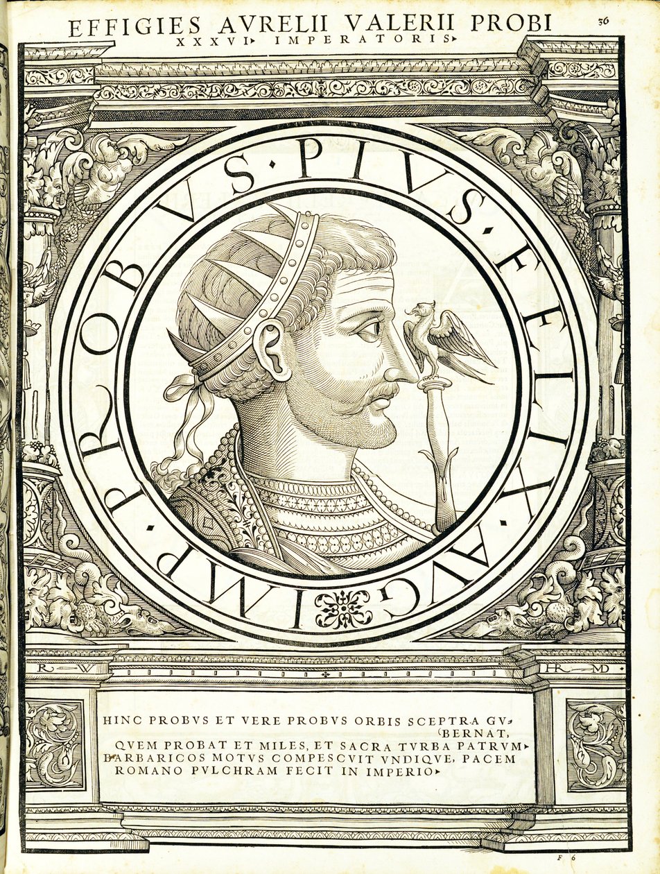 Pedidos do general comandante das Roman Leste e Oeste mais verdadeiras imagens de moedas antigas, gravura por Rudolph Wyssenbach, impressa por Andreas Gessner, Zurique, 1559 de Hans Rudolf Manuel Deutsch