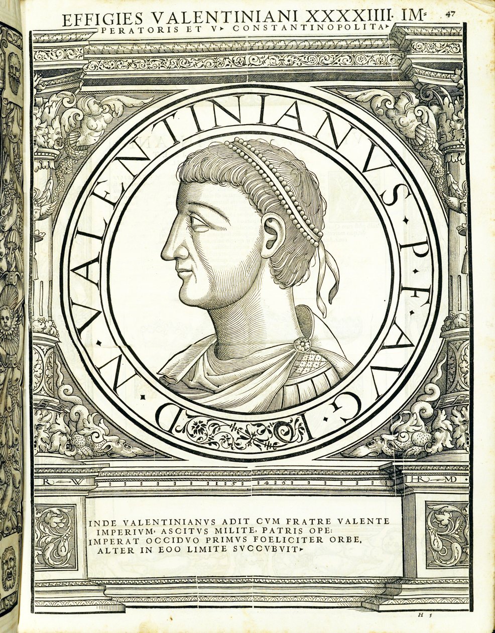 Valens, dos imperadores romanos de leste e oeste mais verdadeiras imagens de moedas antigas, gravura por Rudolph Wyssenbach, impressos por Andreas Gessner, Zurique, de Hans Rudolf Manuel Deutsch
