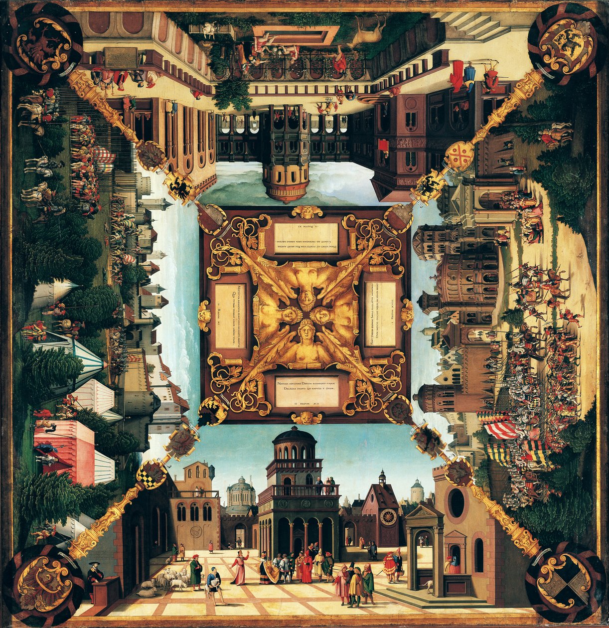 A história de Davi, mesa pintada, 1534 de Hans Sebald Beham