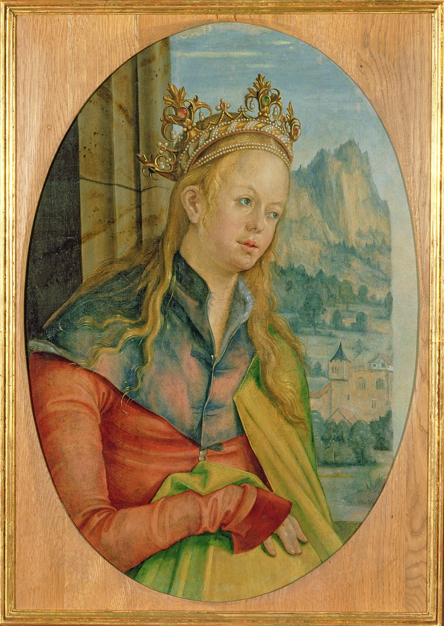 Santa Catarina de Alexandria, c.1511 (têmpera no painel) de Hans Suess Kulmbach