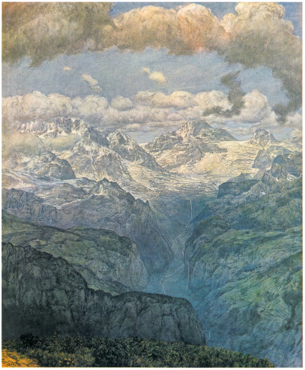 O vale de Lauterbrunner de Hans Thoma