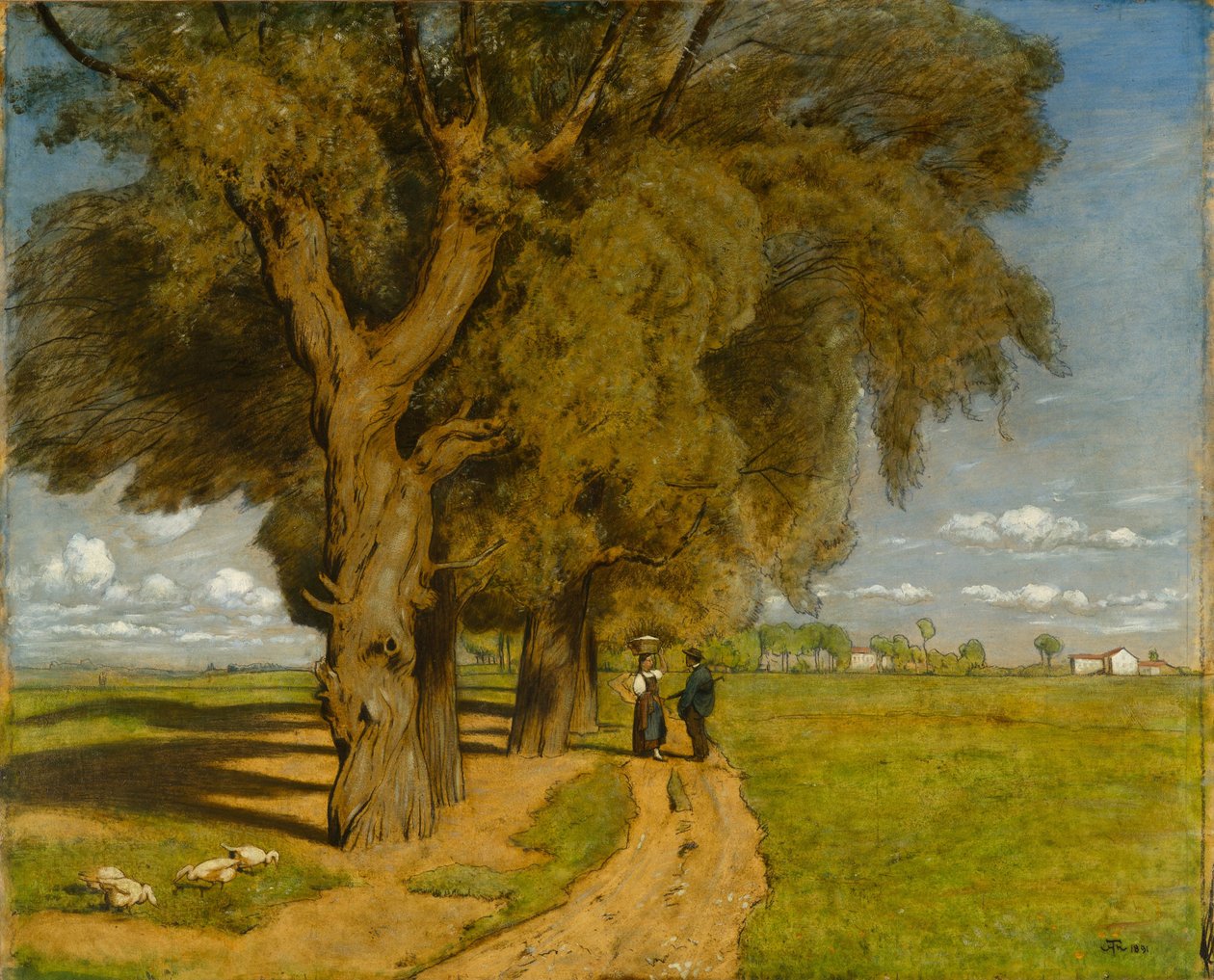 Verão (paisagem perto de Karlsruhe) de Hans Thoma