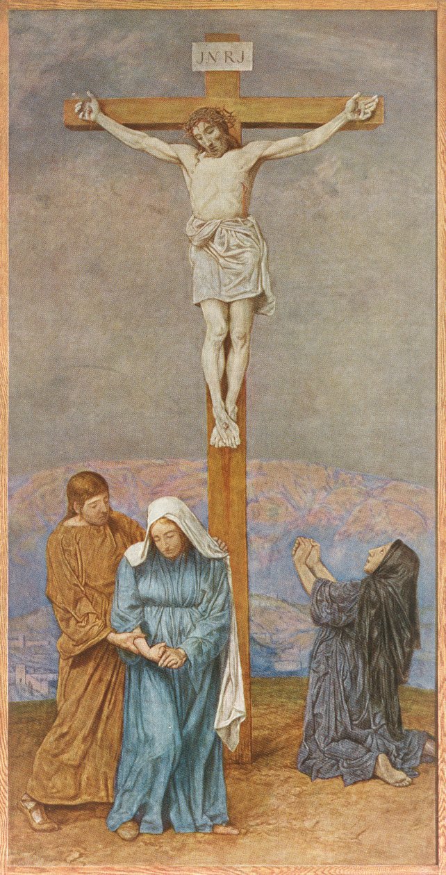 A Crucificação, ilustração do Festkalender publicada em Leipzig c.1910 de Hans Thoma