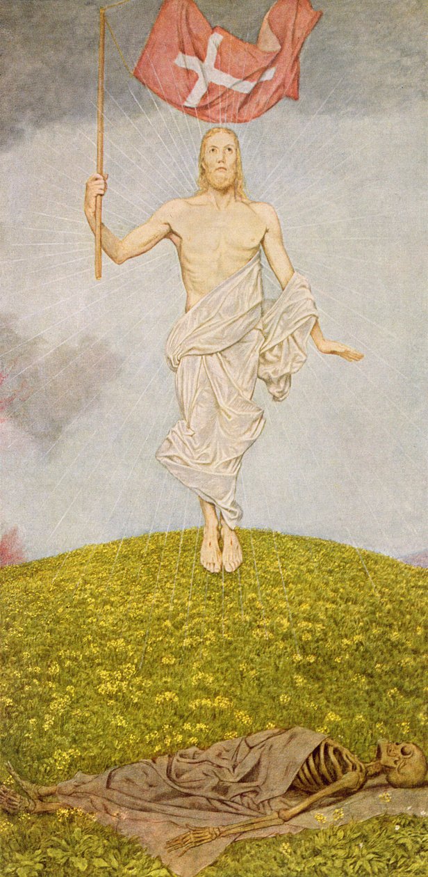 A ressurreição de Cristo, ilustração de &39;Festkalender&39; publicada em Leipzig c.1910 de Hans Thoma