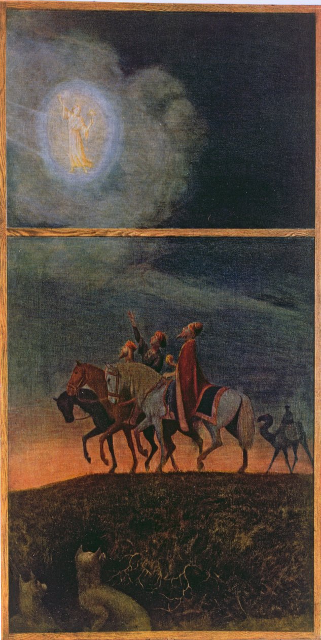 Os Três Reis Magos, ilustração de &39;Festkalender&39; publicada em Leipzig c.1910 de Hans Thoma