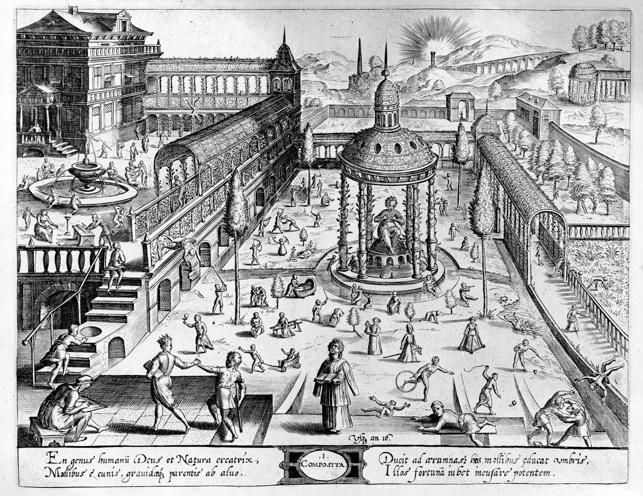 Composita, gravada por Johannes Wierix (1549-c.1618) reimpressa 1638 de Hans or Jan Vredeman de Vries