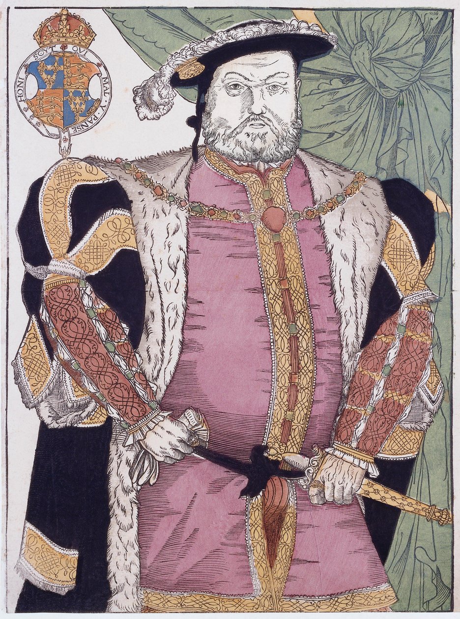 Rei Henrique VIII de Inglaterra (gravura) de Hans (after) Holbein