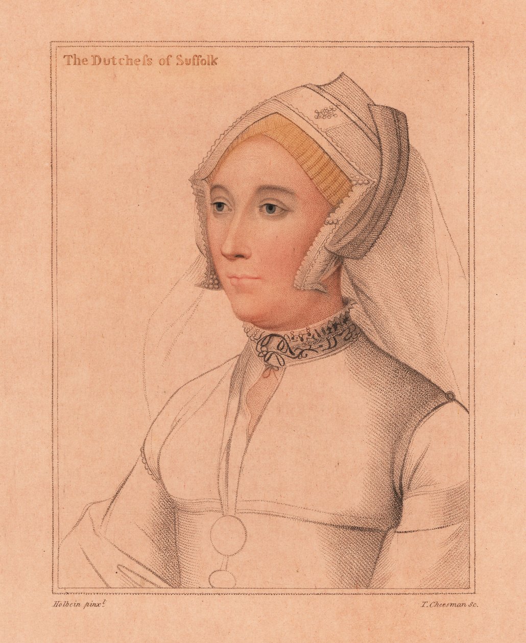 Catherine Brandon, Duquesa de Suffolk,1812 (gravura) de Hans (after) Holbein the Younger