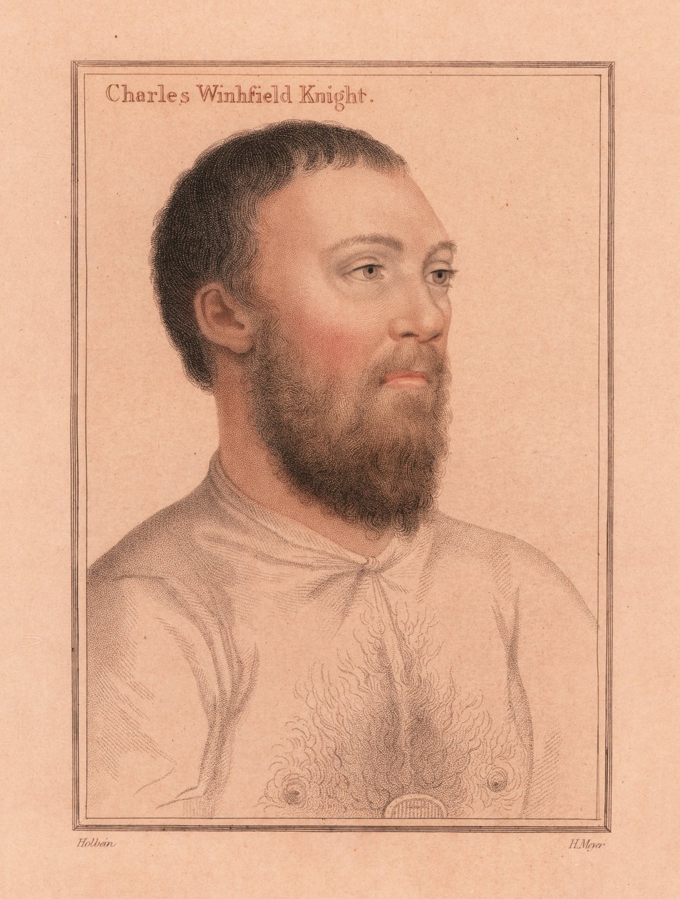 Charles Wingfield, do Castelo de Kimbolton, ,1812 (gravura) de Hans (after) Holbein the Younger