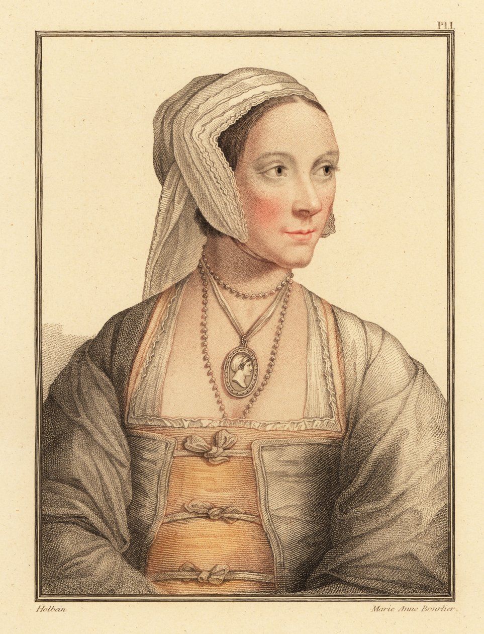 Cicely, filha de Sir Thomas More. ,1812 (gravura) de Hans (after) Holbein the Younger