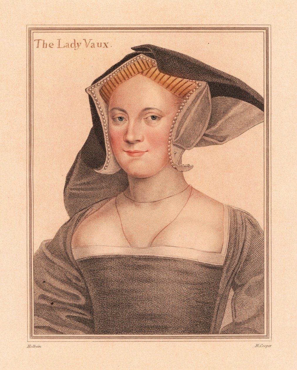 Elizabeth Cheney, Lady Vaux.,1812 (gravura) de Hans (after) Holbein the Younger