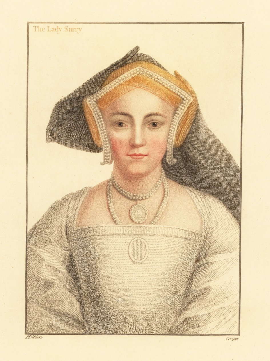 Frances Howard, Condessa de Surrey.,1812 (gravura) de Hans (after) Holbein the Younger
