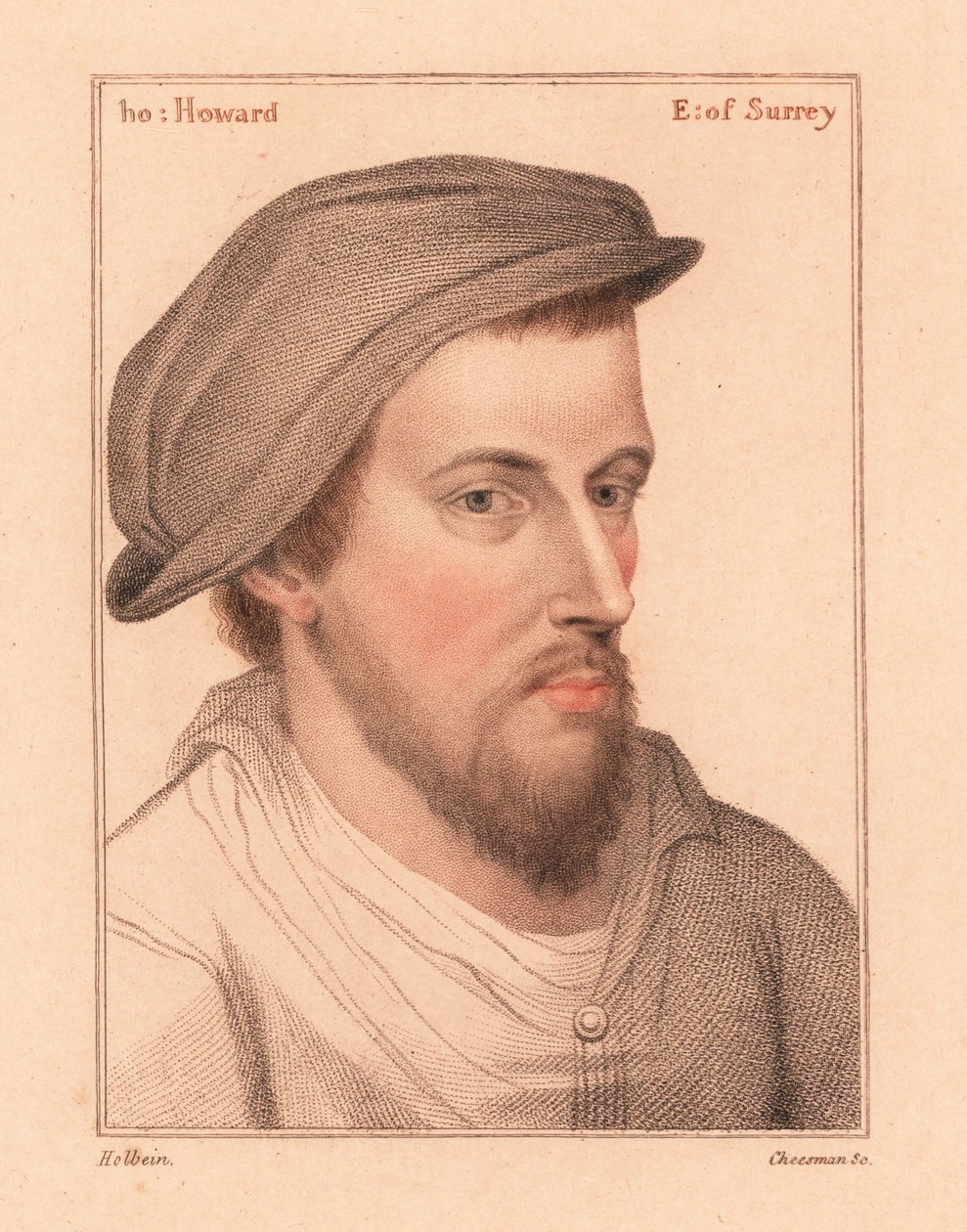 Henry Howard, Conde de Surrey, poeta executado por traição ,1812 (gravura) de Hans (after) Holbein the Younger