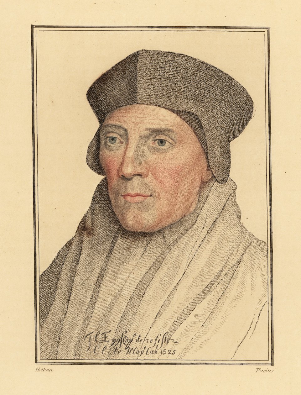 John Fisher, Bispo de Rochester (1469-1535). ,1812 (gravura) de Hans (after) Holbein the Younger