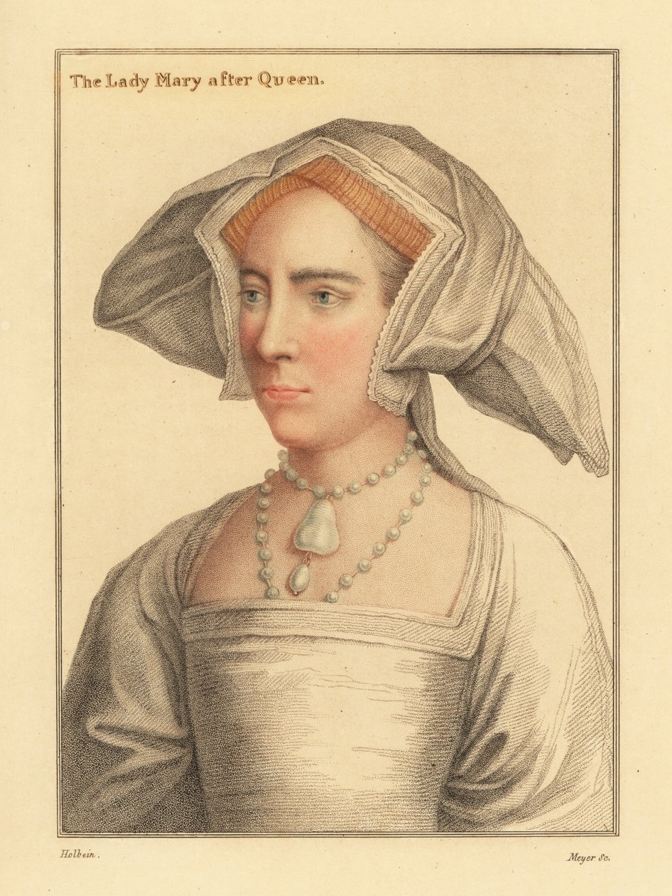 Lady Mary, filha do Rei Henrique VIII.,1812 (gravura) de Hans (after) Holbein the Younger