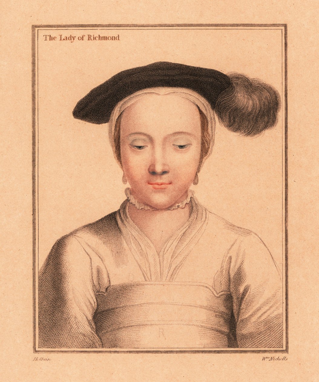 Mary FitzRoy, Duquesa de Richmond e Somerset,1812 (gravura) de Hans (after) Holbein the Younger