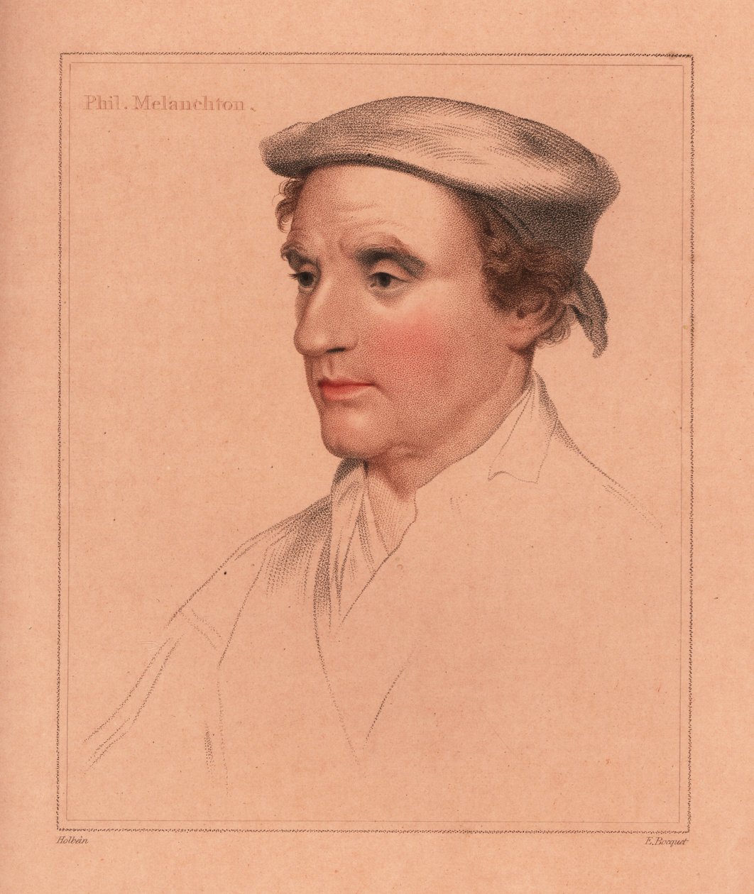 Philip Melanchton ou homem não identificado,1812 (gravura) de Hans (after) Holbein the Younger