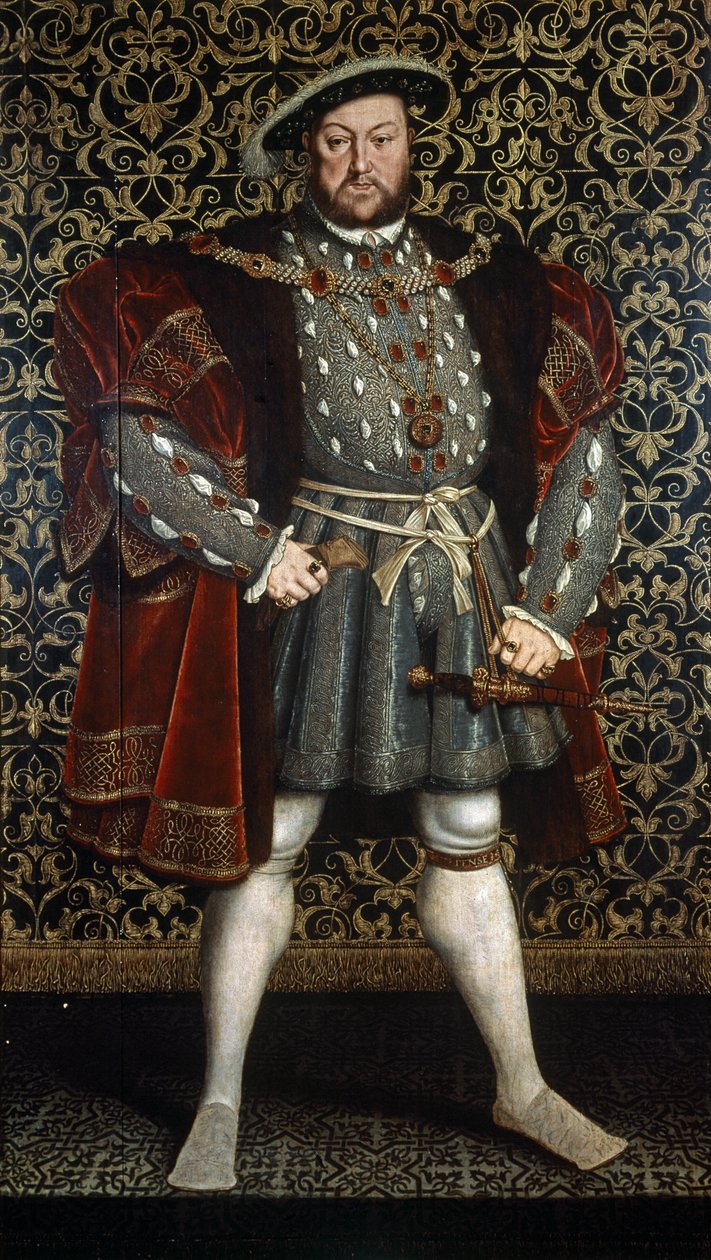Retrato do Rei Henrique VIII, depois de 1557 (óleo sobre painel de madeira) de Hans (after) Holbein the Younger
