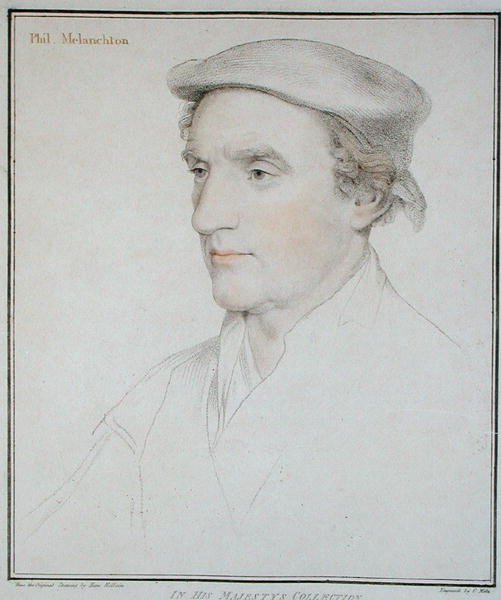 Retrato de Philip Melanchton (1497-1560) gravado por Fransesco Batolozzi (1727-1815) 1792 (gravura) de Hans (after) Holbein the Younger