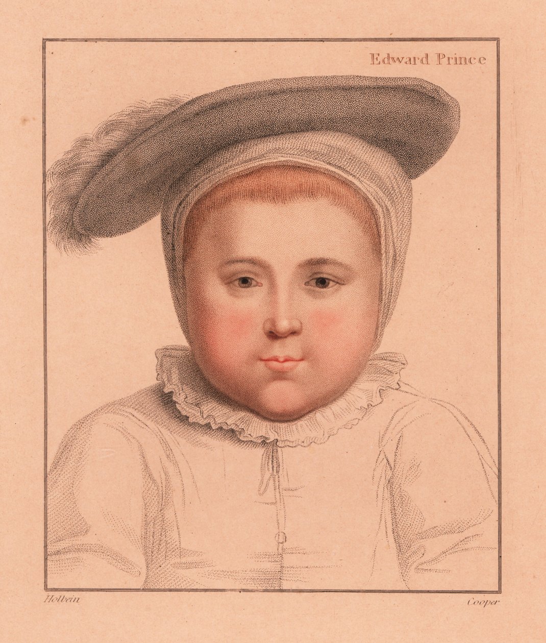 Príncipe Eduardo, 1 anos de idade, mais tarde Rei Eduardo VI de Inglaterra,1812 (gravura) de Hans (after) Holbein the Younger