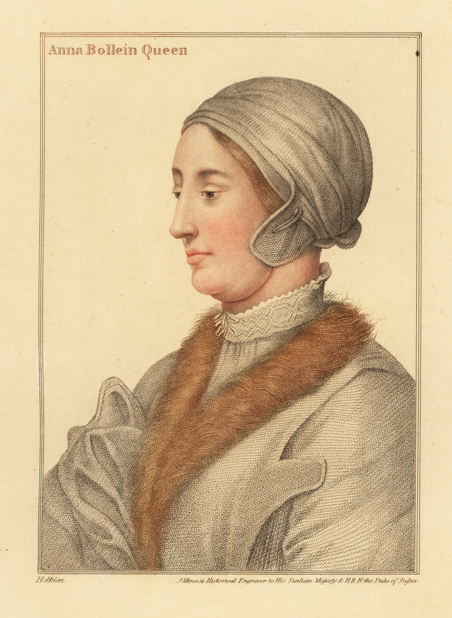 Rainha Ana Bolena, segunda esposa do Rei Henrique VIII de Hans (after) Holbein the Younger