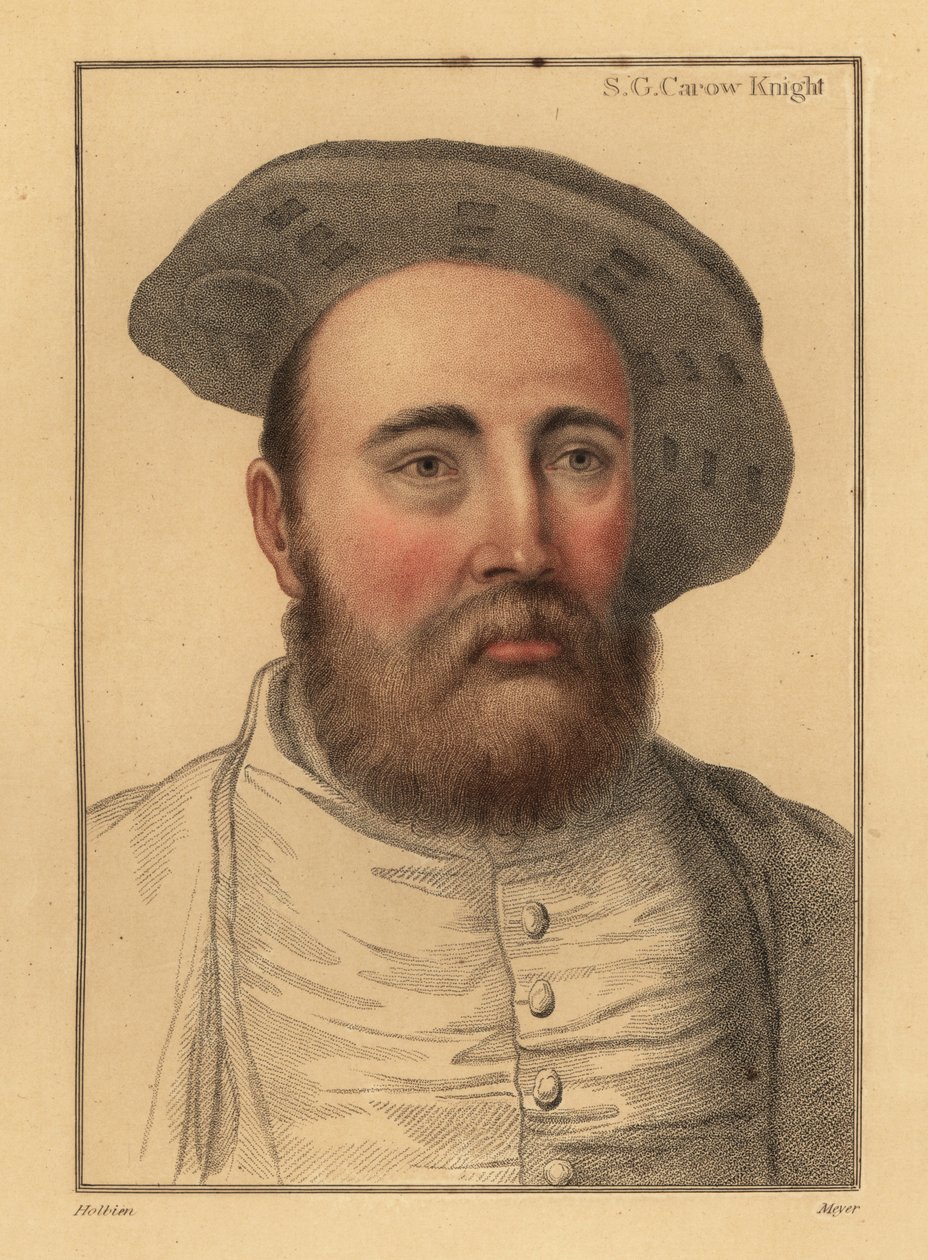 Sir George Carew, soldado inglês, almirante sob Henrique VIII.,1812 (gravura) de Hans (after) Holbein the Younger
