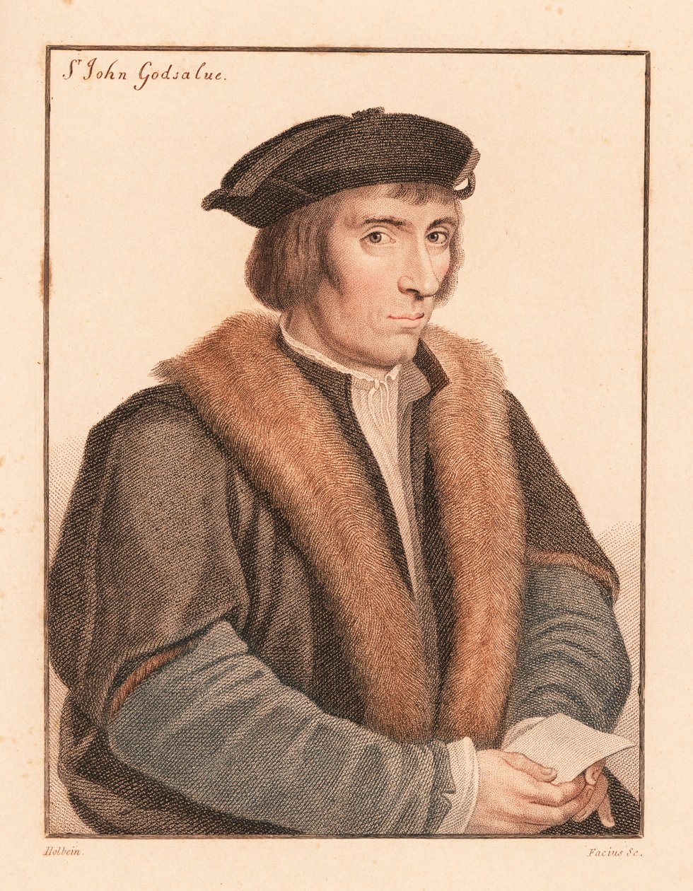 Sir John Godsalve, político inglês, morreu 1557.,1812 (gravura) de Hans (after) Holbein the Younger