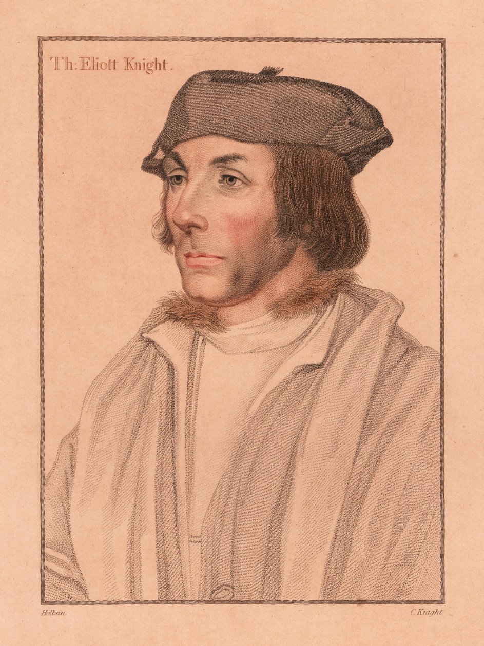 Sir Thomas Elyot, diplomata e estudioso inglês,1812 (gravura) de Hans (after) Holbein the Younger
