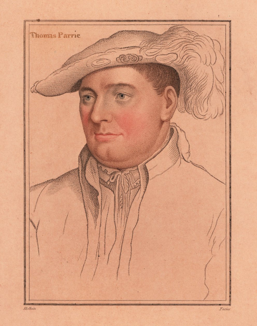 Sir Thomas Parry, Controlador da Casa a Elizabeth I.,1812 (gravura) de Hans (after) Holbein the Younger