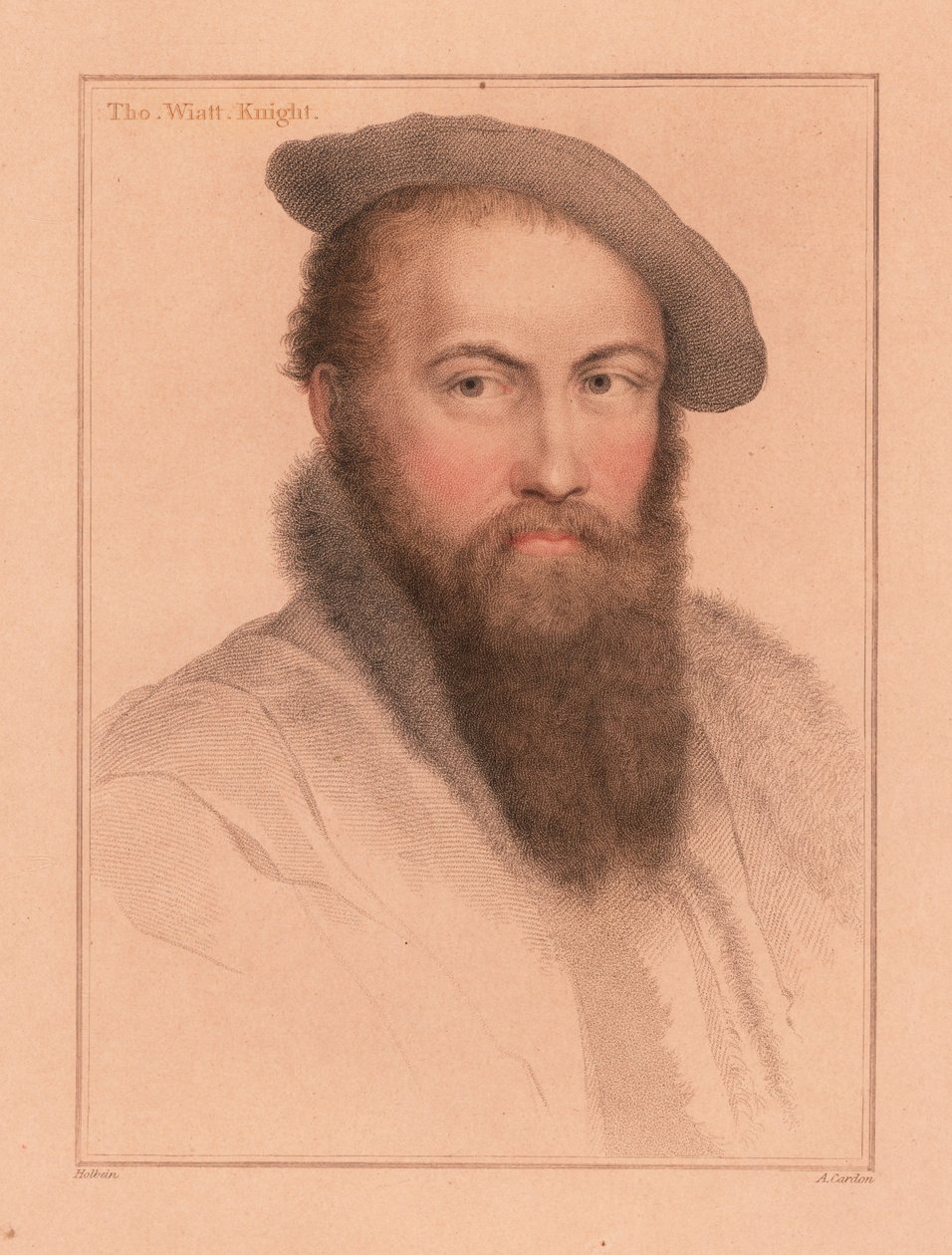 Sir Thomas Wyatt, embaixador e poeta inglês.,1812 (gravura) de Hans (after) Holbein the Younger