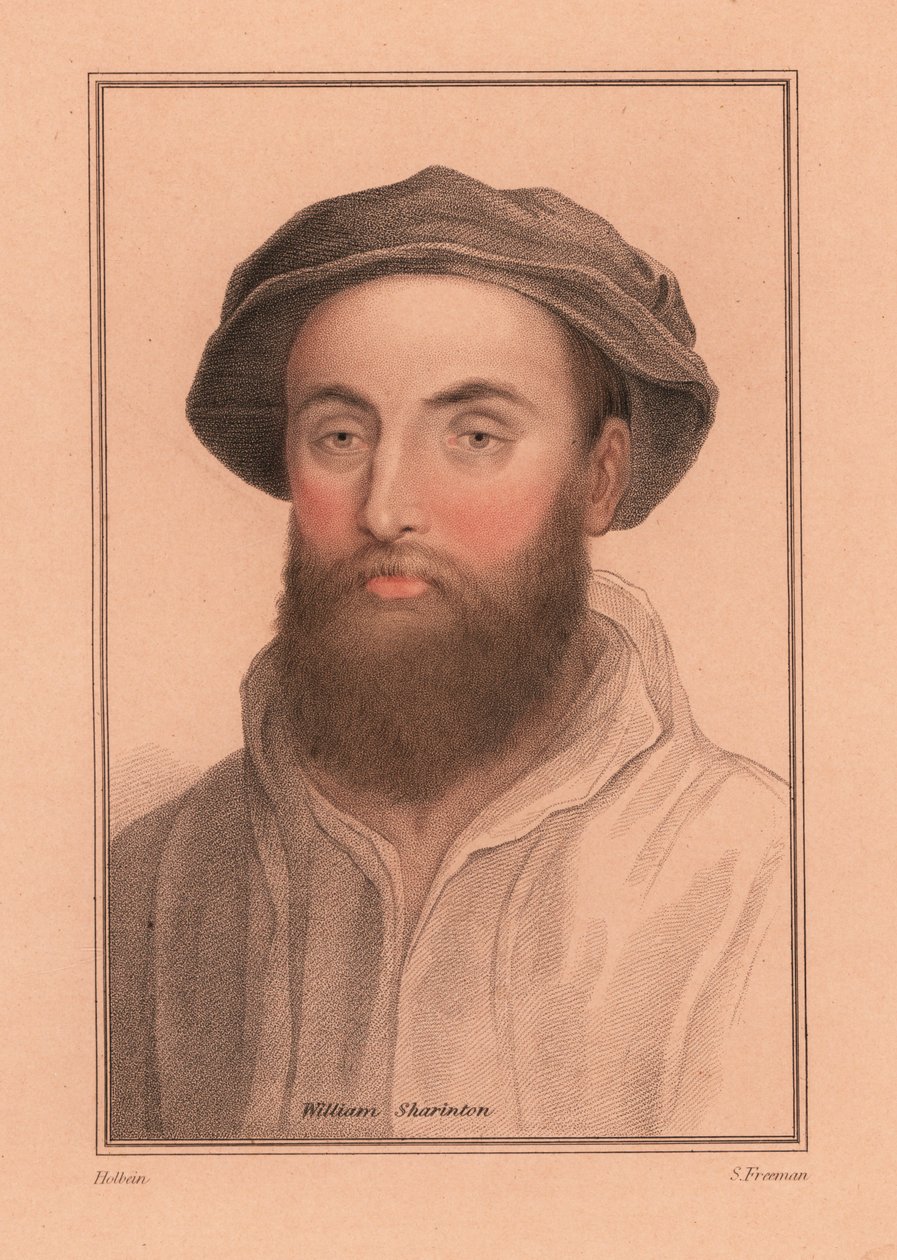 Sir William Sharington, cortesão inglês do Rei Henrique VIII.,1812 (gravura) de Hans (after) Holbein the Younger